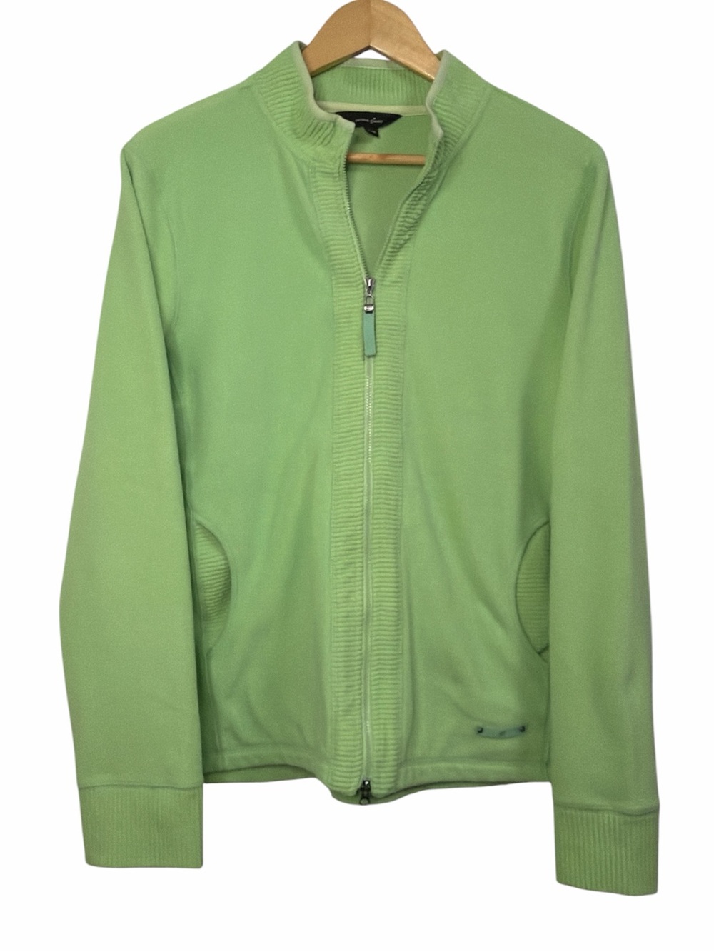 Cotton Ginny Lime Green Zip Fleece Jacket Women’s Large